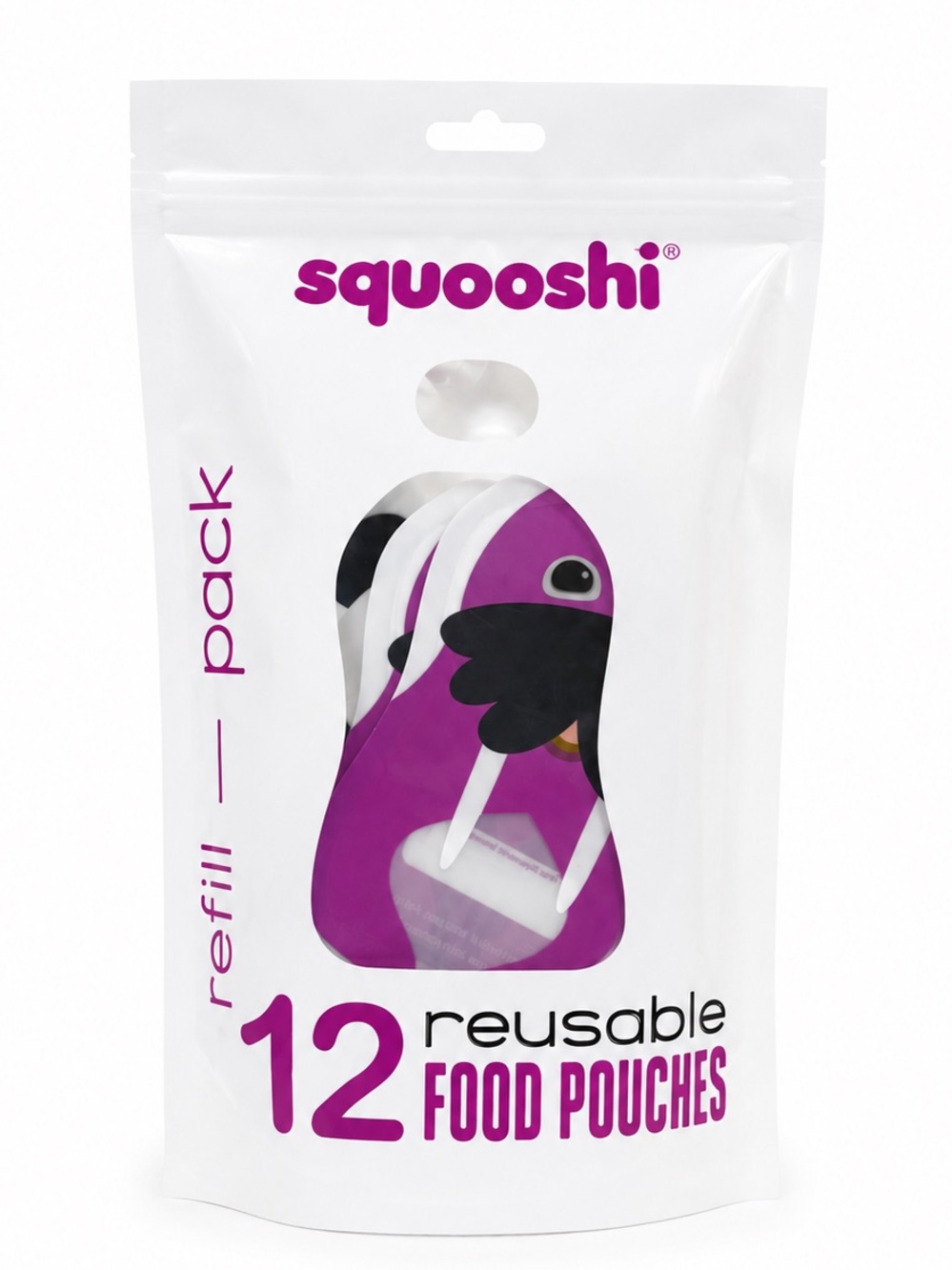 Squooshi Reusable Food Pouches 12 Pack Baby Toddler Smoothie Purée Pouches